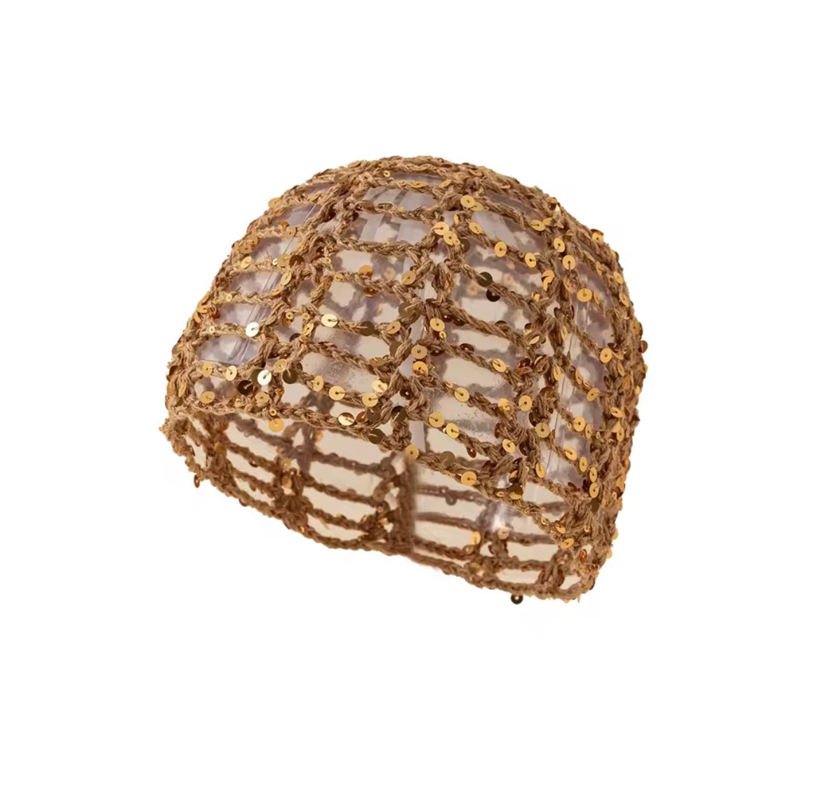 Netz-Haube mit Pailletten